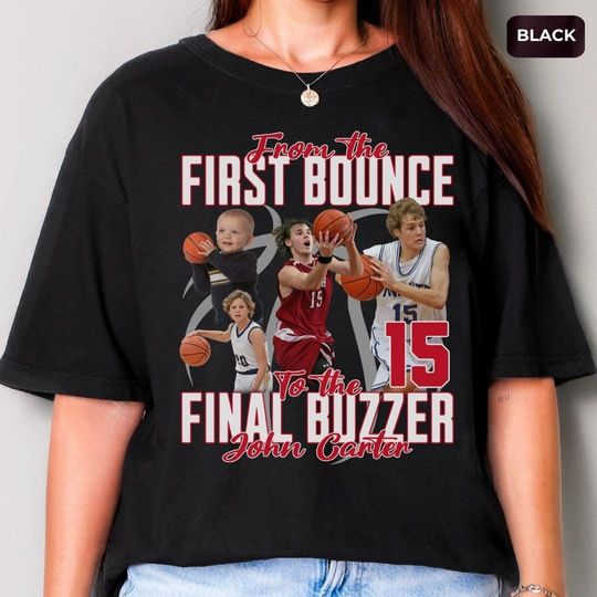 Discover Basketball Senior Custom Photo Collage Shirt, Personalized Name & Number, Mom or Dad Game Day Tee