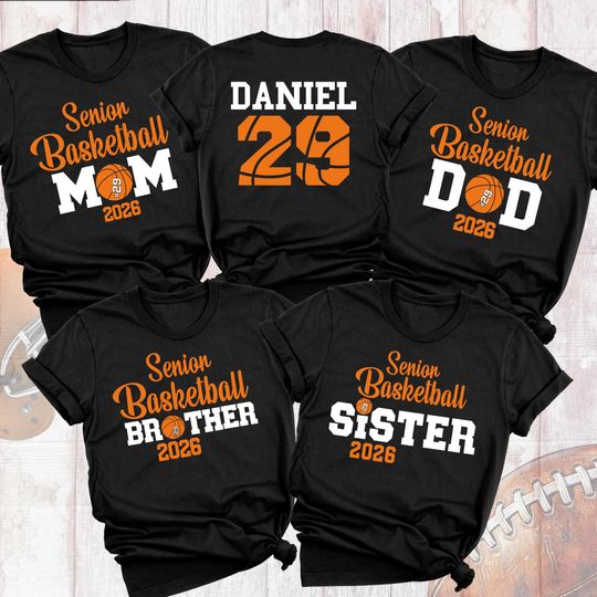 Discover Custom Basketball 2026 Mom Shirt Basketball Senior Night Tees, Basketball Player Outfit, Basketball Tshirt, Basketball Team Back Name Shirts