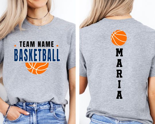 Discover Personalized Basketball Team T-Shirt, Custom Name Shirt, Game Day Tee