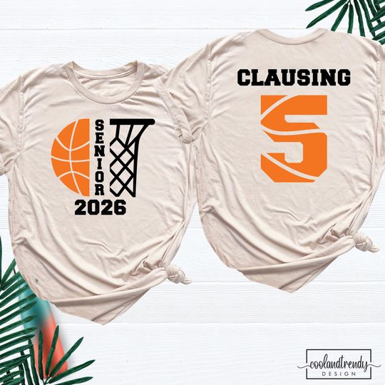 Discover Custom Basketball Senior 2026 Shirt Personalized Basketball Mom Tee, Senior Night Tshirt, Game Day Basketball Team Player Name Number Shirt