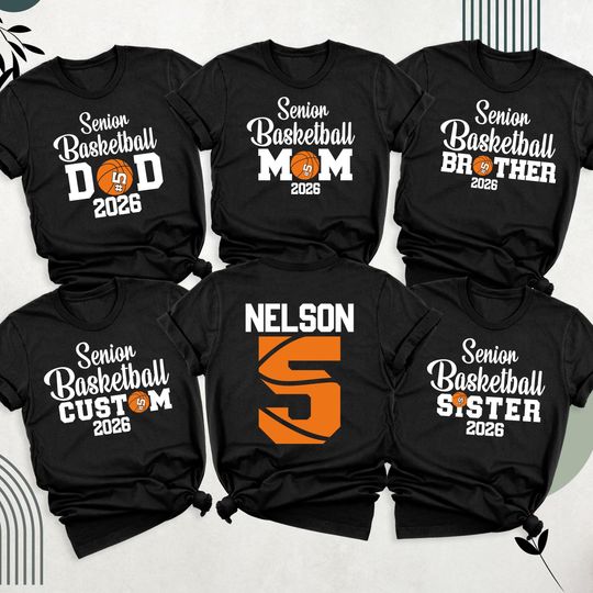 Discover Custom Senior Basketball 2026 Shirt, Basketball Mom Shirt, Basketball Tshirt, Basketball Senior Night,  Basketball Tee, Gift Basketball Tees