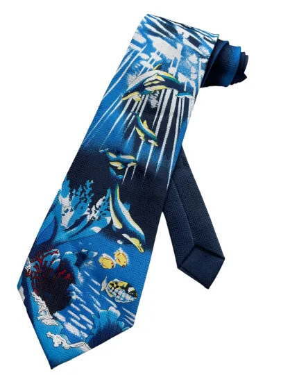 Discover Men's Tropical Fish and Marine Life Necktie