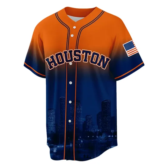 Houston City Jersey Custom Baseball Jersey Personalized Name, Number Gift