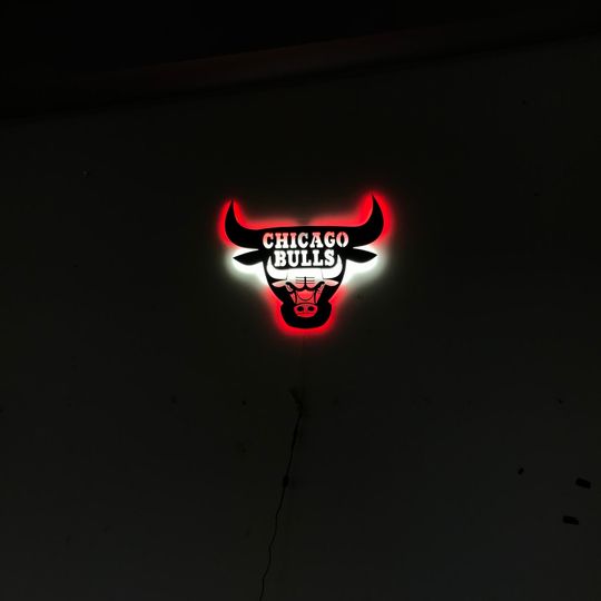 Chicago Bulls Metal Led Sign, Chicago Bulls Led Wall Decor, Bulls Team Sign, Basketball Teams Sign, Man Cave Gift, Gift for him