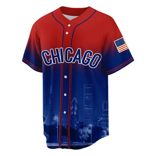 Discover Chicago City Jersey Custom Baseball Jersey Personalized Name, Number Gradient
