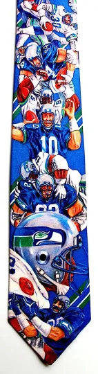 Discover Seattle Seahawks Men's Football Tie Blue
