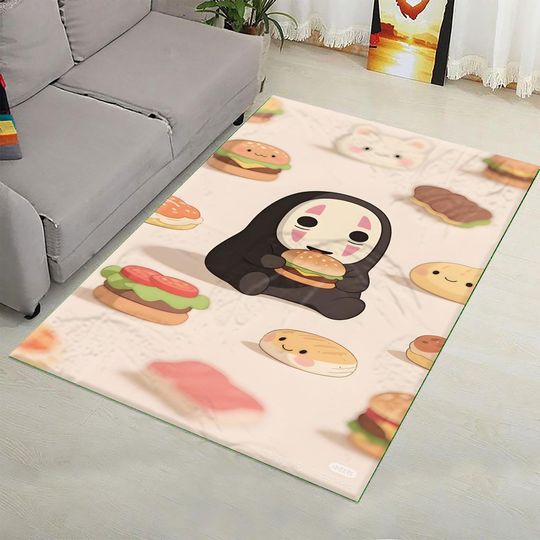 Discover Cute No Face Rug, Ghibli Rug, Japanese Anime Decor