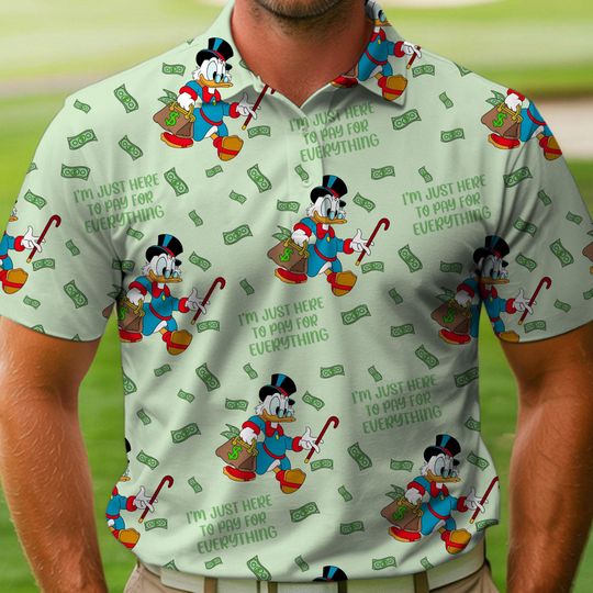 Discover Scrooge McDuck Duck Tales Here To Pay Everything Polo Shirt, Father's Day Gift, Disneyland Trip Shirt