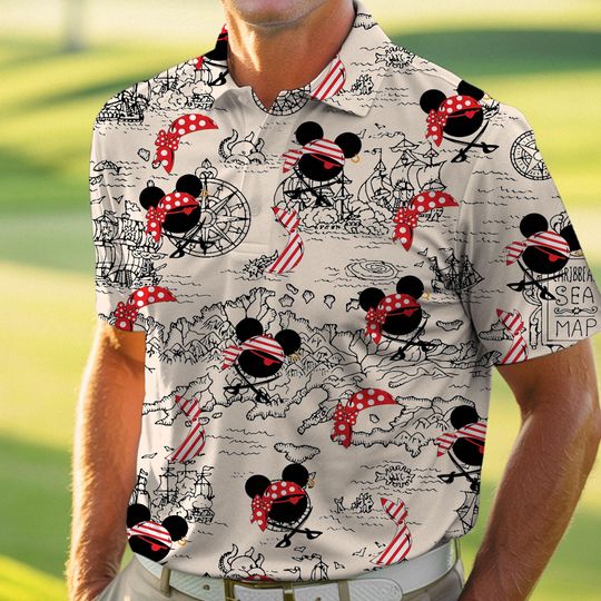 Discover Mickey Minnie Pirate Mickey Cruise Polo Shirt, Father's Day Gift, Golf Lovers Short Sleeve Shirt, Dad Birthday Gifts