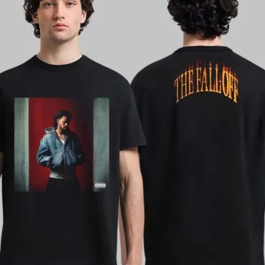 Discover J Cole The Fall Off CD Cover Photo With Logo Two Sided T-Shirt