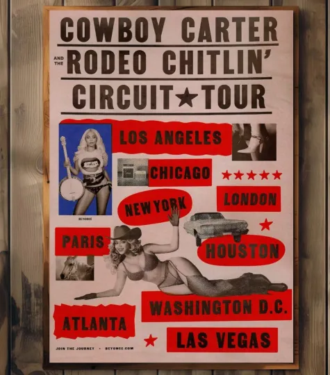 Discover Cowboy Carter Rodeo Chitlin Circuit Tour LA NYC Paris Poster