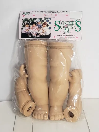 Discover Syndee’s Crafts 1990 Vinyl Heirloom Doll Legs & Arms NOS #42001 Medium 1990