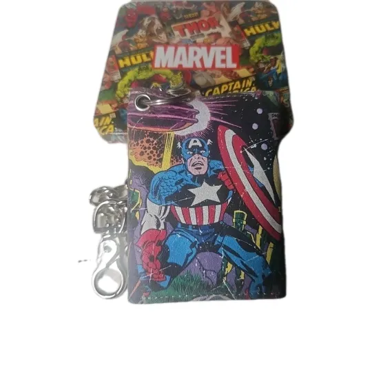 Discover Marvel Comics Leather Trifold Wallet Belt Loop Chain Snap Captain America