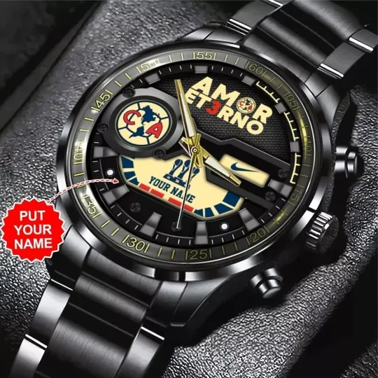 Discover Personalized Club América Black Stainless Steel Watch