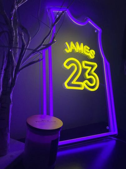 Discover Custom Basketball Jersey Neon Sign,Basketball Room Decor, LED Lights, Basketball Neon Sign Bedroom,Basketball Player Gifts,Gift for him, NBA