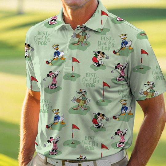 Discover Dad By Par Mickey Pluto Donald Golf Polo Shirt, Father's Day Gift, Disneyland Matching Trip, Funny Short Sleeve Golfer Polo Shirt