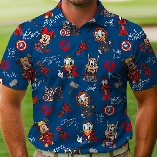 Discover Chip N Dale As Captain Black Panther Marvel At Sea Polo Shirt, Disney Cruise Line Polo, Father's Day Gift