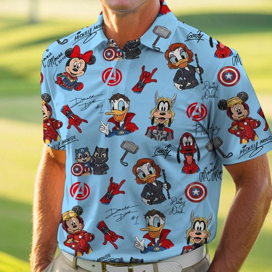Discover Chip N Dale As Captain Black Panther Marvel At Sea Polo Shirt, Disney Cruise Line Polo, Father's Day Gift