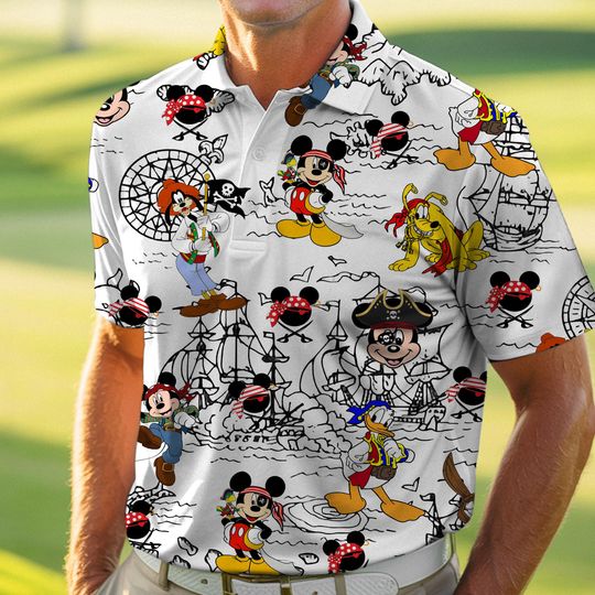 Discover Mickey Friends Donald Pluto Goofy Pirates Crew Pirate Life For Me Polo Shirt, Disneyland Caribbean Vacation, Pirates Of Caribbean Shirt
