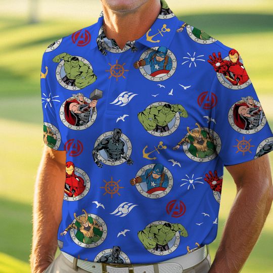 Discover Marvel Day At Sea Iron Man Captain America Hulk Polo Shirt, Disney Pixar Characters Group Polo Shirt, Disney Trip