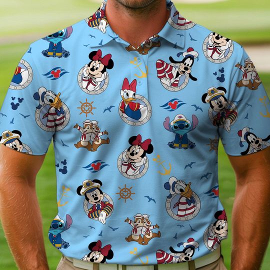 Discover Chip N Dale Stitch Mickey Donald Daisy Friend Disney Cruise Polo Shirt, Disney Cruise Group Shirt, Disneyland Trip