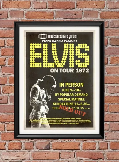Elvis Presley Retro Live Concert Poster Vertical