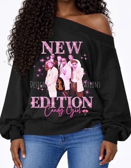 New Edition Sweatshirt Faux Bling Rhinestone Concert Shirt DTF Design