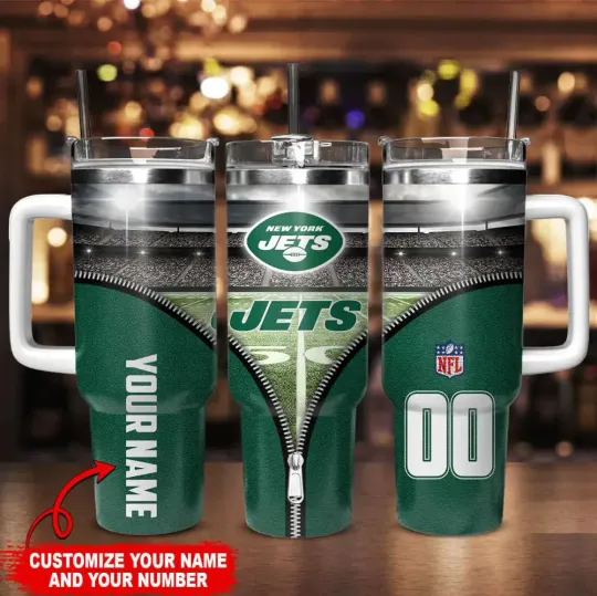 Discover New York Football Team Jetss  40oz Tumbler With Straw Vacuum Insulated