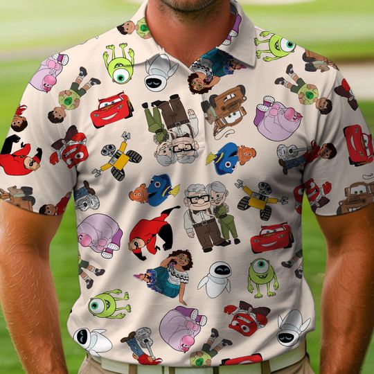Discover Pixar Joy Inside Out Baymax Mike Wazoski Friend Polo Shirt, Disney Pixar Characters Group Polo Shirt, Disney Trip