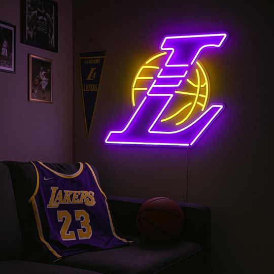 Discover Basketball Neon Sign  Modern LED Wall Light for Game Room, Fan Cave, or Sports Studio