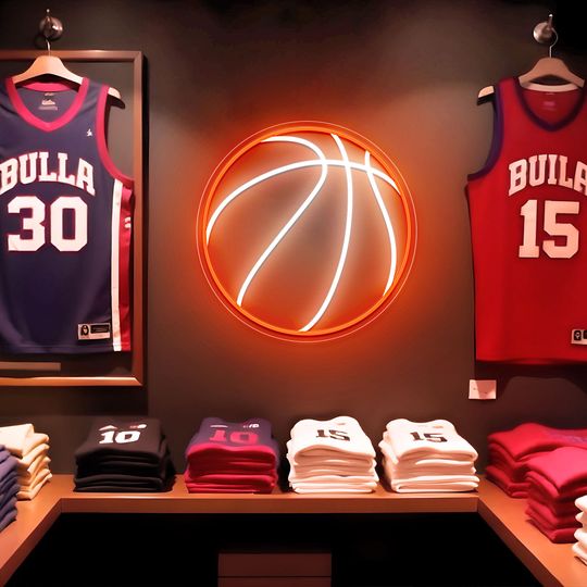 Discover Basketball Neon Sign Custom Sports Wall Decor, Dimmable LED Light, Bedroom Decor, Birthday Gifts for him