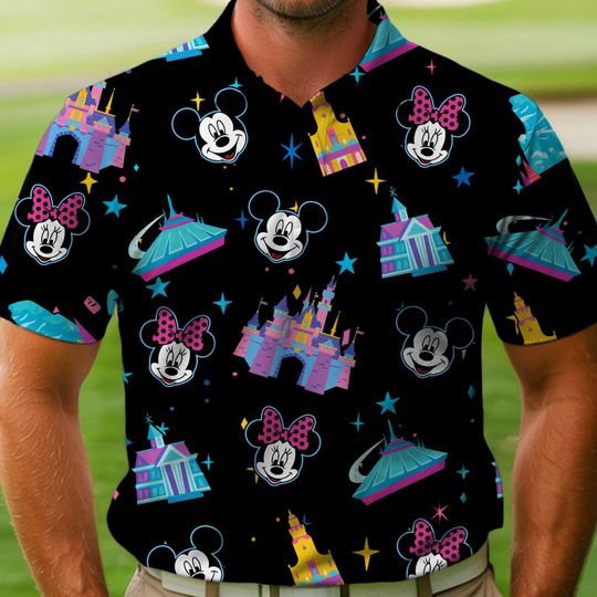 Discover Mickey Minnie Disneyland 70th Celebration 70 Years Polo Shirt, Father's Day Gift, Xmas Holiday Golf Lovers Polo Shirt, Dad Christmas Gifts