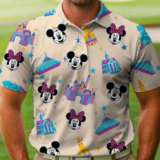 Discover Mickey Minnie Disneyland 70th Celebration 70 Years Polo Shirt, Father's Day Gift, Xmas Holiday Golf Lovers Shirt, Dad Christmas Gifts