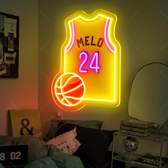 Discover Basketball Neon Sign,Teenage Boy Gifts,Personalized LED Name Sign Room Decor, Man Cave Decor, Boy's Bedroom Decor,Neon Sign