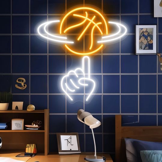Discover Personalized Basketball Neon Sign: LED Wall Art for Teens