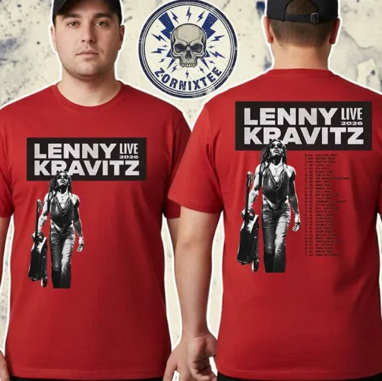Discover Lenny Kravitz Live Tour 2026 Cities List Two Sided Unisex T-Shirt