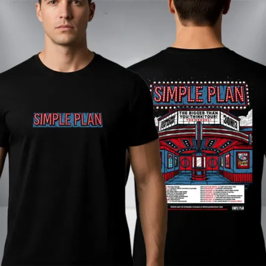 Discover Simple Plan The Bigger Than You Think Tour 2026 Schedule Venue T-Shirt