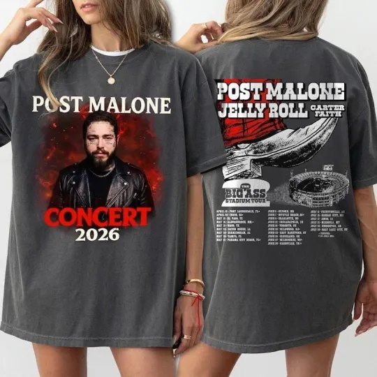 Discover NEW!!! Post Malone Jelly Roll 2026 Tour Shirt, Post Malone Concert Shirt