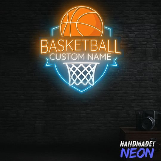 Discover Basketball Neon Sign, Basketball LED Decor, Wall Light For Game Rooms or Sports, Unique Gift For Basketball Lovers