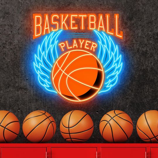 Discover Custom Basketball Jersey Neon Sign: LED Wall Decor, Man Cave Lighting