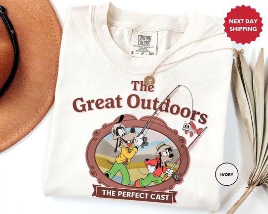 Discover Comfort ColorsRetro Disney Max Goof & Goofy The Great Outdoors T-shirt, Disney A Goofy Movie Father's Day Gift Ideas, Dad and Son Tee