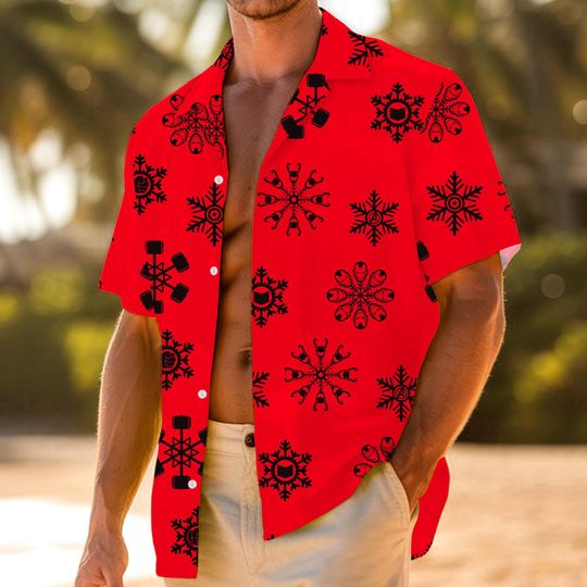 Marvel Snowflake Iron Man Hulk Loki Captain Thor Hawaiian Shirt, Disney Superhero Xmas Shirt, Marvel Vacation Shirt