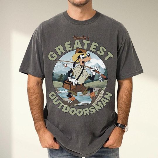 Discover Comfort Colors Disney Goofy Movie Love Fishing World'S Greatest Out Doorsman Shirt, Father's Day Shirt, Disneyland Family Shirt, Walt Disney