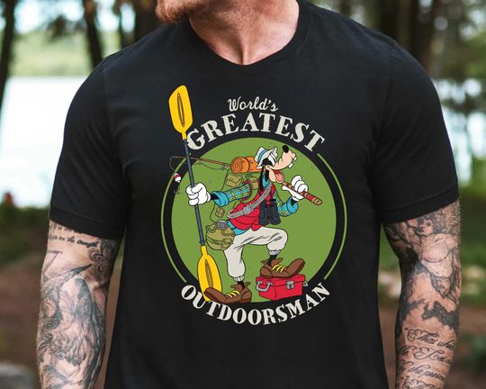 Discover The Greatest Outdoorsman Goofy Shirt, Classic Disney Goofy T-Shirt, Outdoor Adventure Disney Tee for Family Trip, Fathers Day Gift