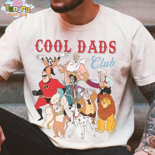 Discover Retro 90s Disney Cool Dad Clubs T-Shirt, Crop Top, Funny Daddy Son Gift, Best Dad Ever, Goofy Mufasa King Triton, Family Trip