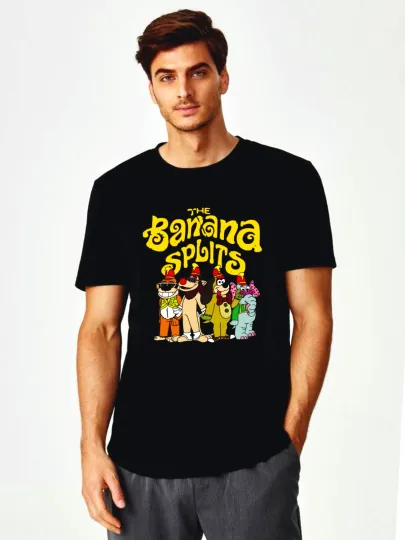 Discover Banana Splits Retro Cartoon Animal Graphic T-Shirt for Unisex