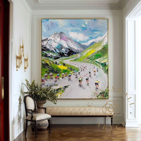 Discover Tour de France Poster: 3D Texture Knife Art,Cycling Sport Wall Art Gifts for Cycling Enthusiasts