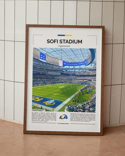 Discover SoFI Stadium Poster, Los Angeles Rams Wall Art, Rams Print, football Poster, football Wall Art, Gift For Football Fans, Sports Room Decor, Sports Gift