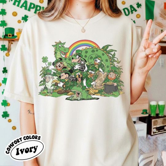 Discover St Patricks Day Disney Adventure Shirt, Mickey And Friends Lucky Irish Tee, Fantasy Forest Disney Shirt, Disney World Holiday Tee