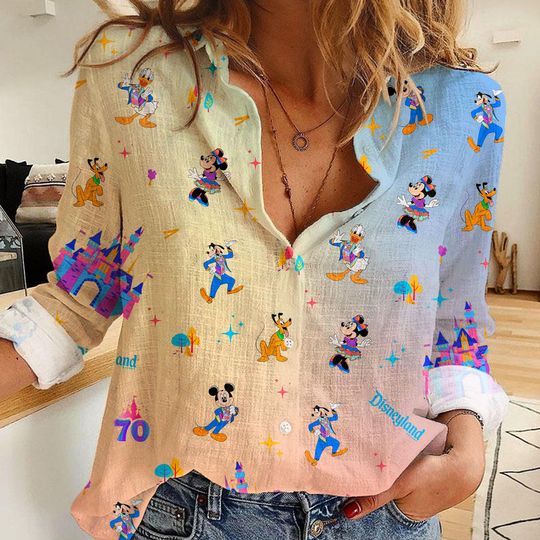 Discover Disneyland 70th Celebrity Women's Casual Shirt, Button Up Shirt, Disney Vintage Shirt